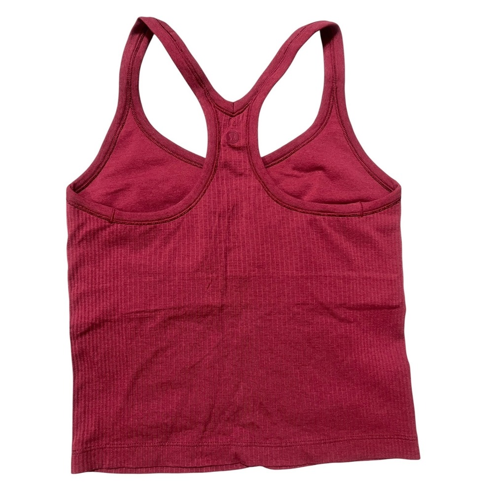 Lululemon Women's Ebb to Street Tank Berry Red Ribbed Racerback Size 6 - Picture 6 of 6